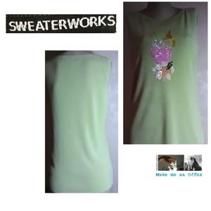 Sweater Works New Lime Green Top Size M